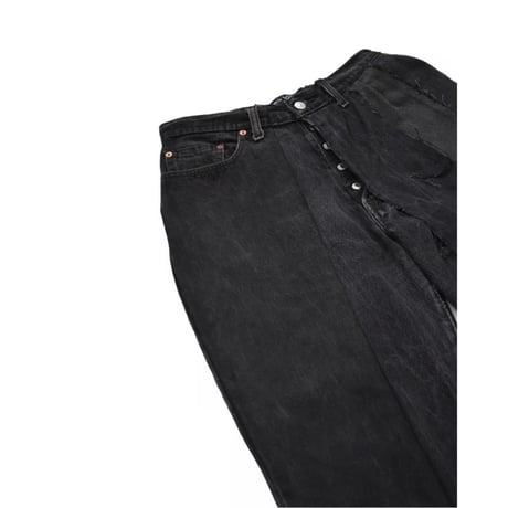 ”Remake by VERS” Half Skirt Layered Denim Trousers