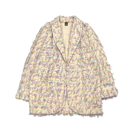 Textured Fringe Cotton Jacket -Pastel Color-