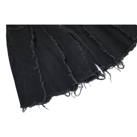 "Remake by VERS" Fringe Damage Wide Half Denim Pants