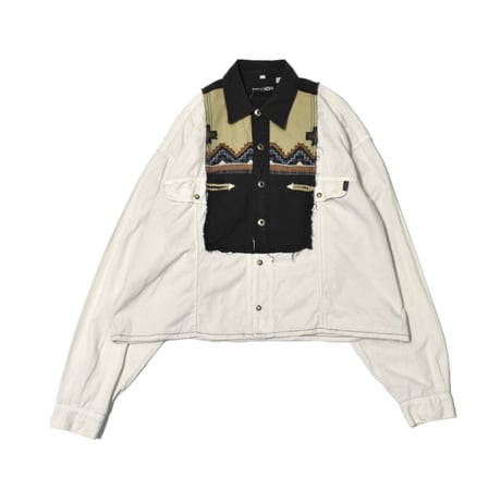 "Remake by VERS" Formal Contrast Denim L/S Shirt