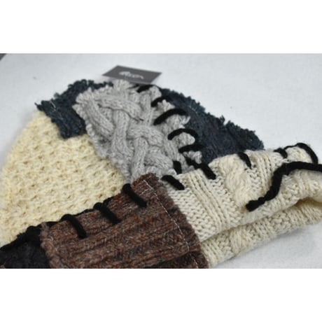 "Remake by VERS" Patch Design Aran Knit Cap