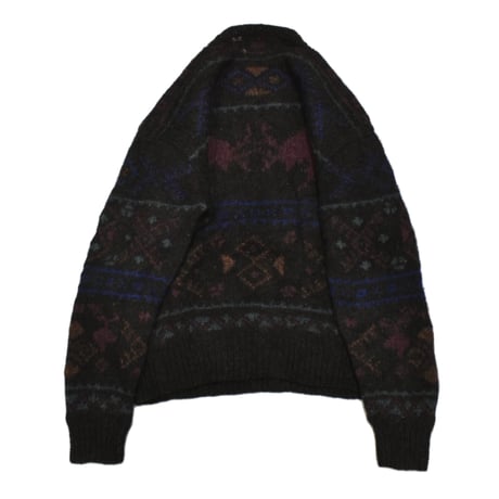 Vintage Shetland Wool Pattern Knit Sweater