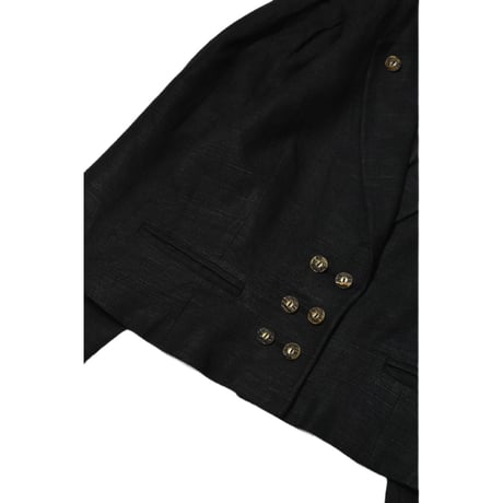 EURO Vintage Short Length Black Tyrolean Linen Jacket