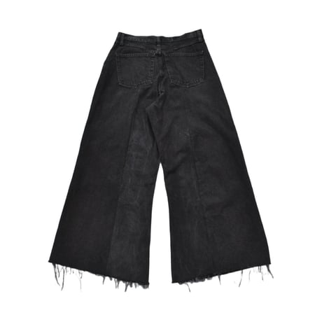 ”Remake by VERS”  Lace Panel Distressed Denim Trousers