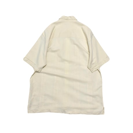 Embroidery Switching Linen S/S Shirt
