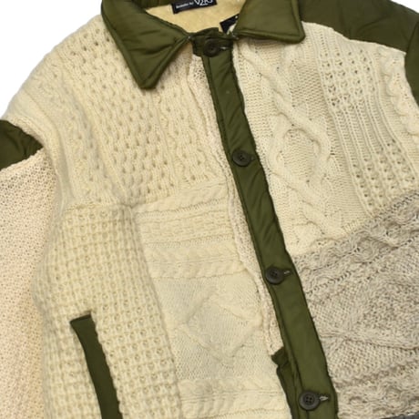 "Remake by VERS "Rebuild USAF M-1966 Liner × Aran Knit Jacket