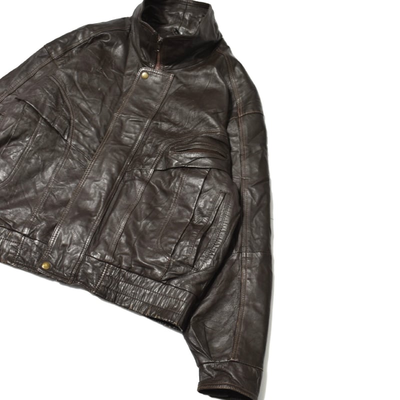 【超ワイルド】アメリカンビンテージ　激渋ライダース　ショート丈　Lサイズ Vintage Short Length Real Leather Jacket | 水戸 古