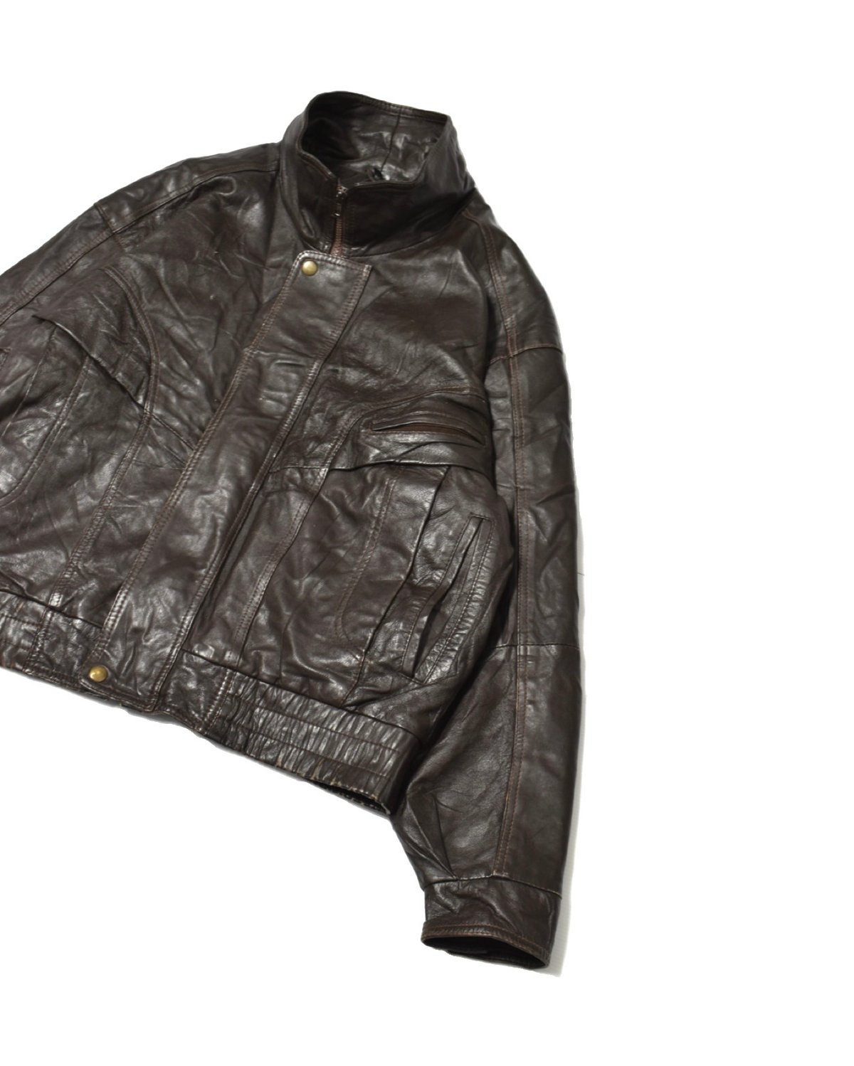 vintage short real leather jacket けん Vintage Short Length Real Leather Jacket | 水戸 古