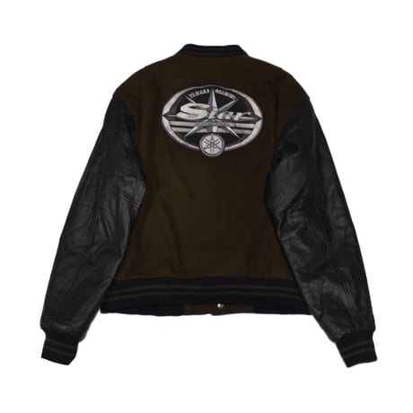 ”YAMAHA” Star Motorcycles Leather Sleeve Stadium Jacket