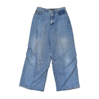 "Remake by VERS" Asymmetric Tuck Denim Trousers
