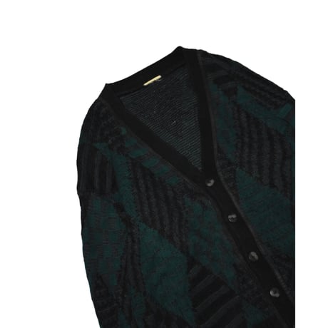 Vintage Geometric Argyle Knit Cardigan