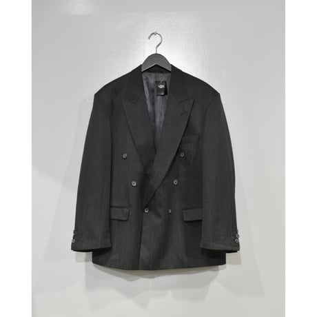 EURO Vintage Charcoal Stripe Double Breasted Tailored Set-Up