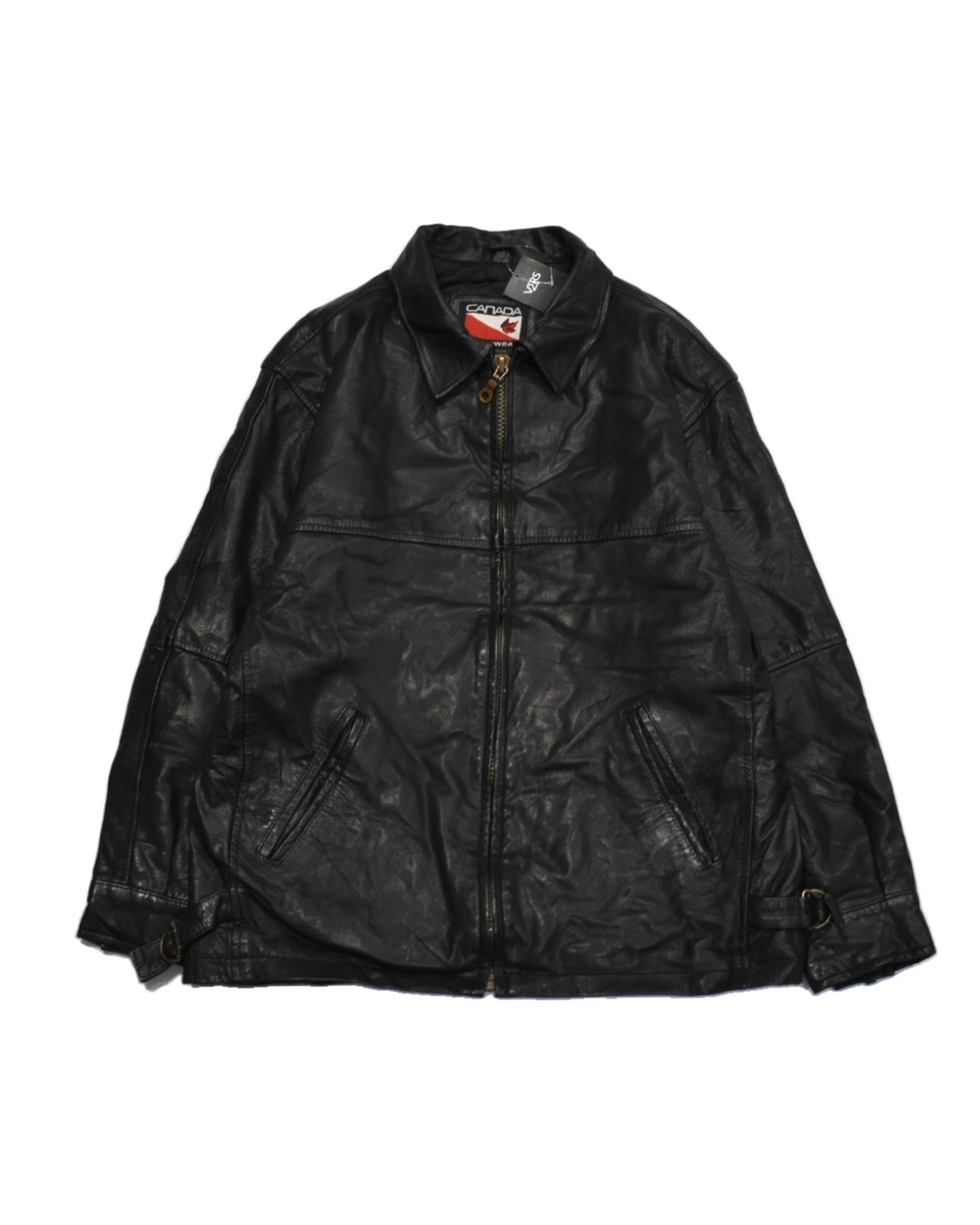 Vintage Black Leather Zip Jacket | 水戸 古着屋 VERS｜