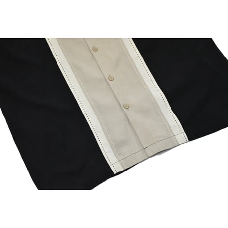 Embroidery Open Collar Silk S/S Shirt