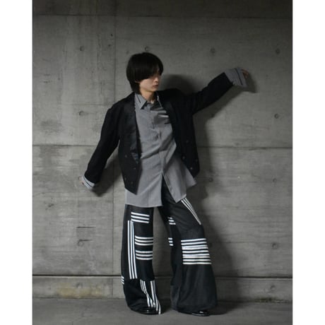 "Remake by  VERS" Random Stripe Flare Track Pants