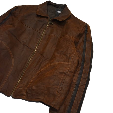 Vintage Racing Line Leather Jacket