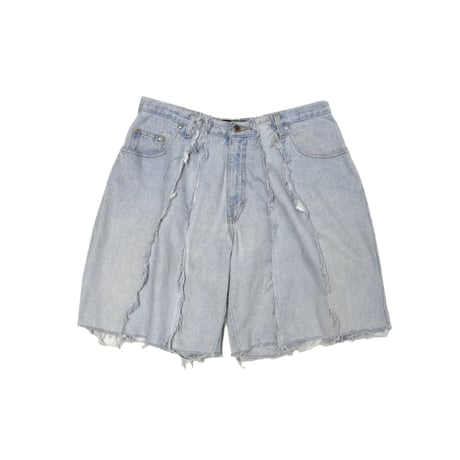 "Remake by VERS" Fringe Damage Wide Half Denim Pants