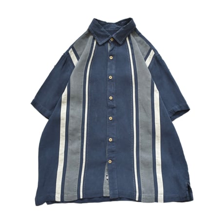 Embroidery Switching Silk S/S Shirt