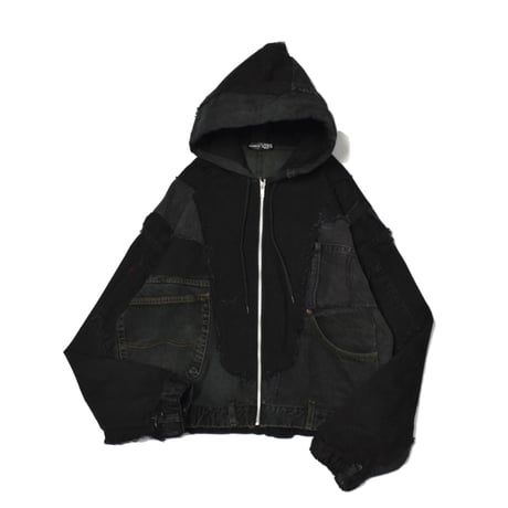 “Remake by VERS” Utility Denim Hoodie Jacket