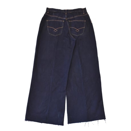 ”Remake by VERS” Lace Panel Distressed Denim Trousers