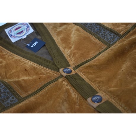 Faux Leather Switching Knit Cardigan Jacket