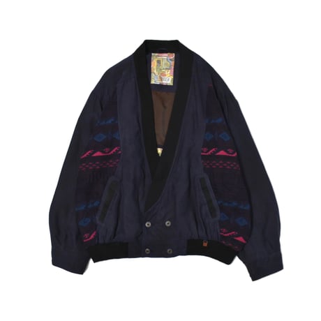 Vintage Switching Silk Cardigan