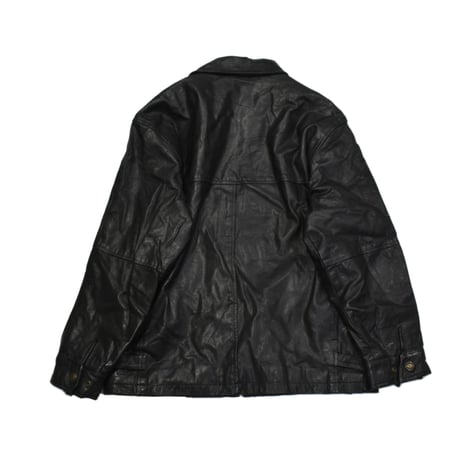Vintage Black Leather Zip Jacket