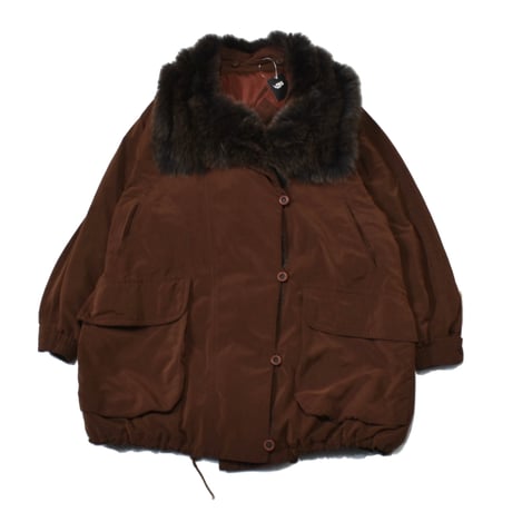 Brown Fur Trim Half Coat