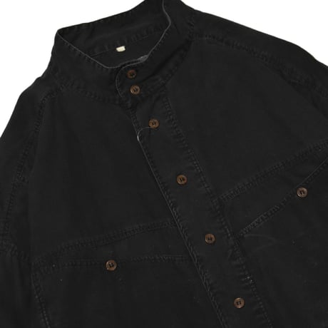 Vintage Stand Collar Design L/S Shirt