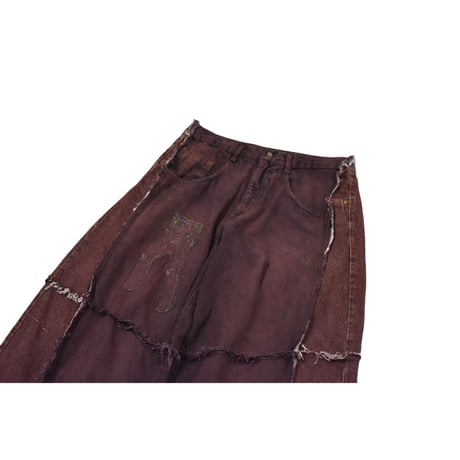 VERS Remake Fringe Damage Flare Denim Pants