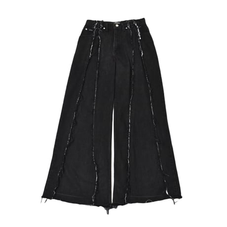 VERS Remake Fringe Damage Flare Denim Pants