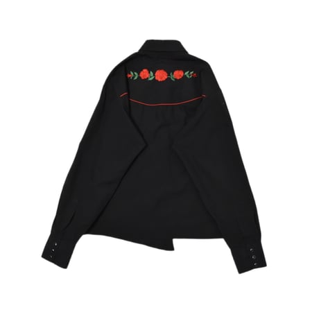 "Remake by VERS" Rose Embroidery Asymmetrical Western L/S Shirt