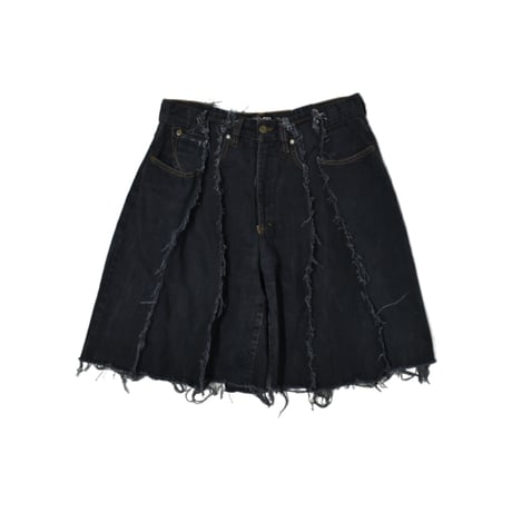 "Remake by VERS" Fringe Damage Wide Half Denim Pants