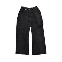 ”Remake by VERS” Half Skirt Layered Denim Trousers