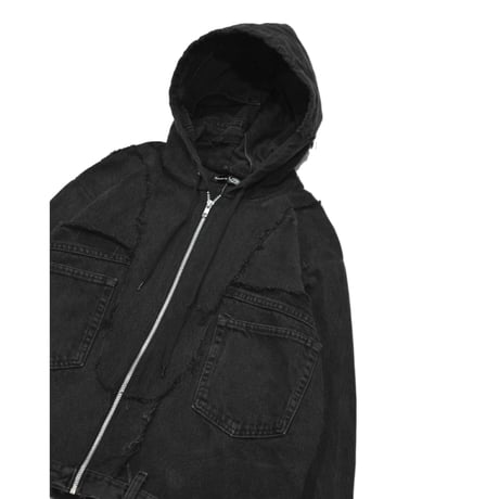 "Remake by VERS" Utility Denim Hoodie Jacket