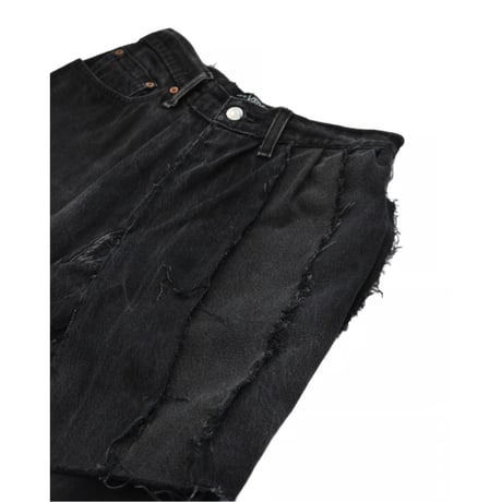 ”Remake by VERS” Half Skirt Layered Denim Trousers