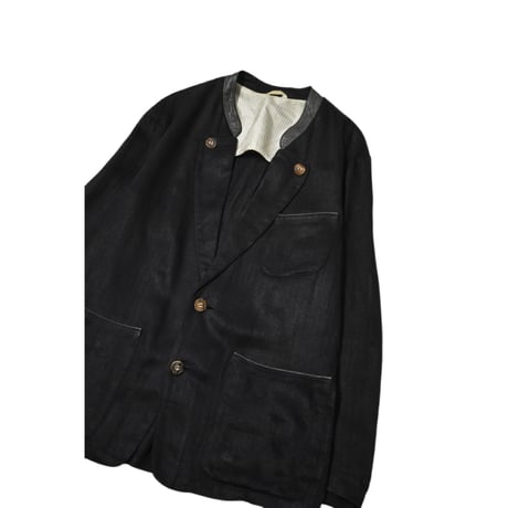 EURO Vintage Black Tyrolean Linen Jacket