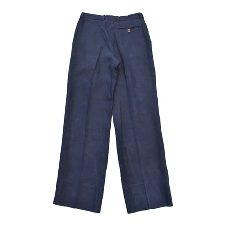 EURO Vintage Pure Linen Wide Two Tuck Slacks