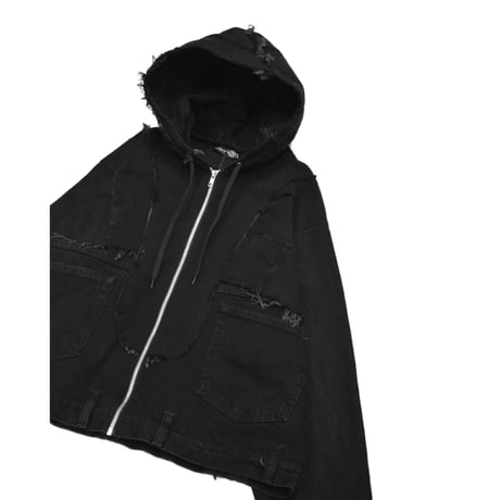 "Remake by VERS" Utility Denim Hoodie Jacket