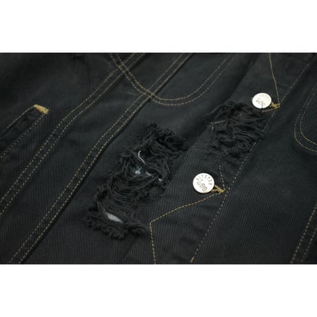 "Remake by VERS" Destroyed Denim Jacket -VERS Original Overdye-