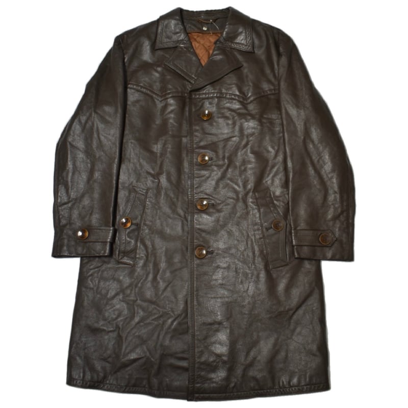 Euro vintage leather coat 【最終値下げ】 EURO Vintage Vintage Leather Officer Coat | 水戸