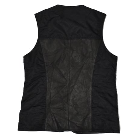 Vintage Leather × Nylon Utility Vest