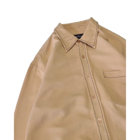 Silk Blend Stitch Design L/S Shirt