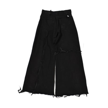 "Remake by VERS" Asymmetry Fringe Flare Denim Pants