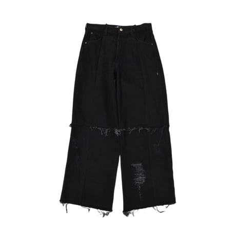 "Remake by VERS" Fringe Damage Flare Denim Pants