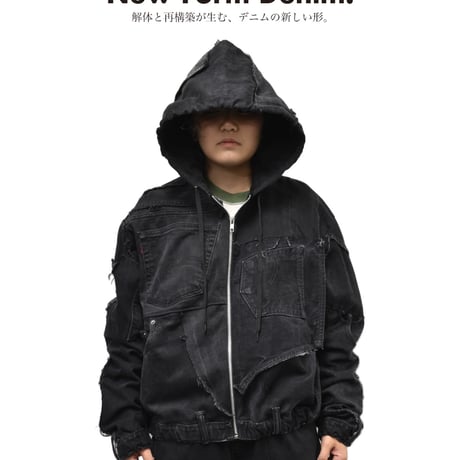 “Remake by VERS” Utility Denim Hoodie Jacket