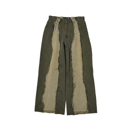 "Remake by VERS" Fringe Damage Flare Denim Pants