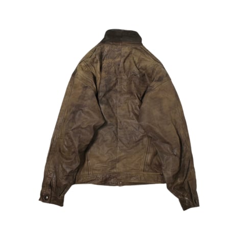 Vintage Stand Collar Leather Jacket