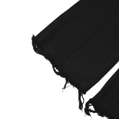 "Remake by VERS" Asymmetry Fringe Damage Flare Denim Pants - Original Overdye -