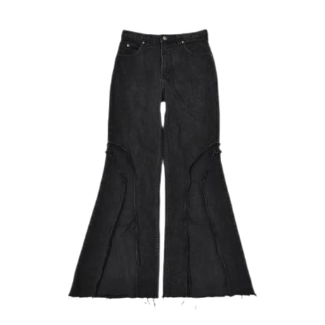 VERS Remake Fringe Damage Flare Denim Pants